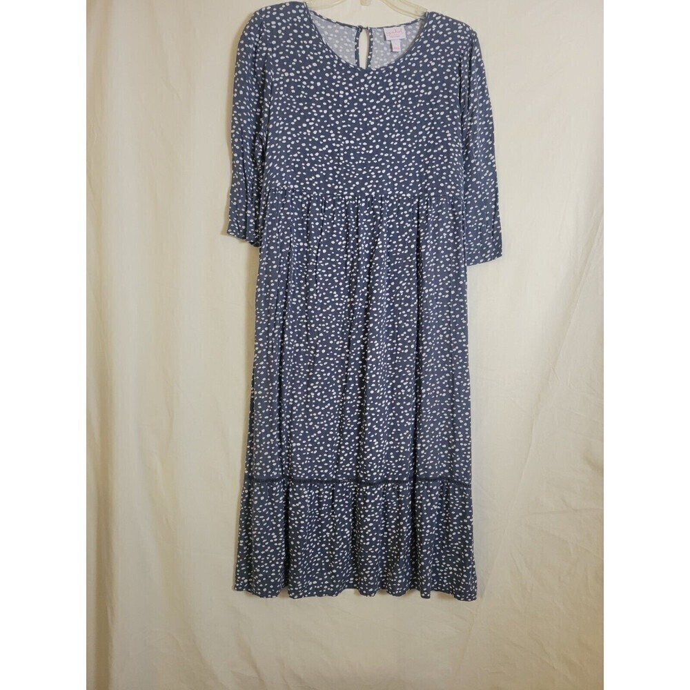 Isabel Size L Maternity by Ingrid & Isabel Women Polka Dot Grey & White dress